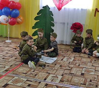 Военный парад дошколят